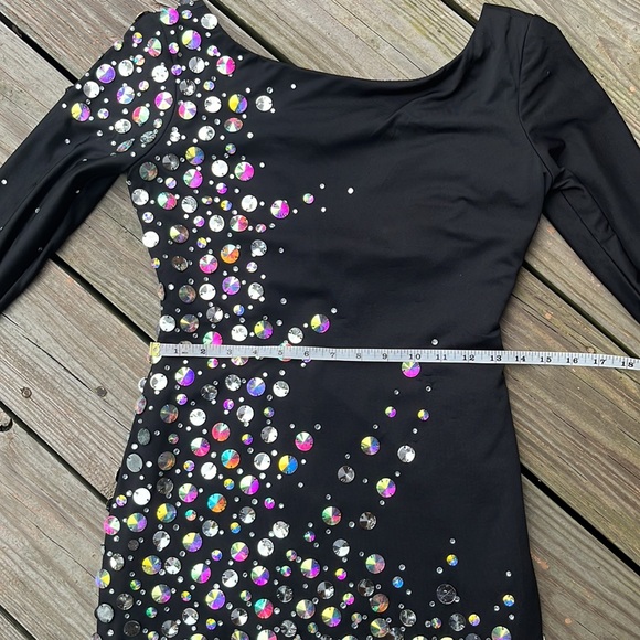 Bodycon beaded black mini dress 6 - Picture 7 of 10